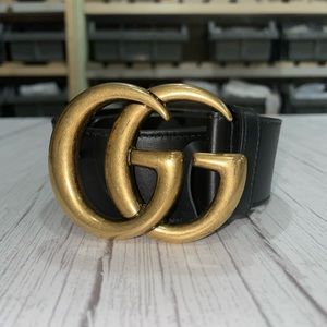 Authentic Black Gucci GG Marmont belt.